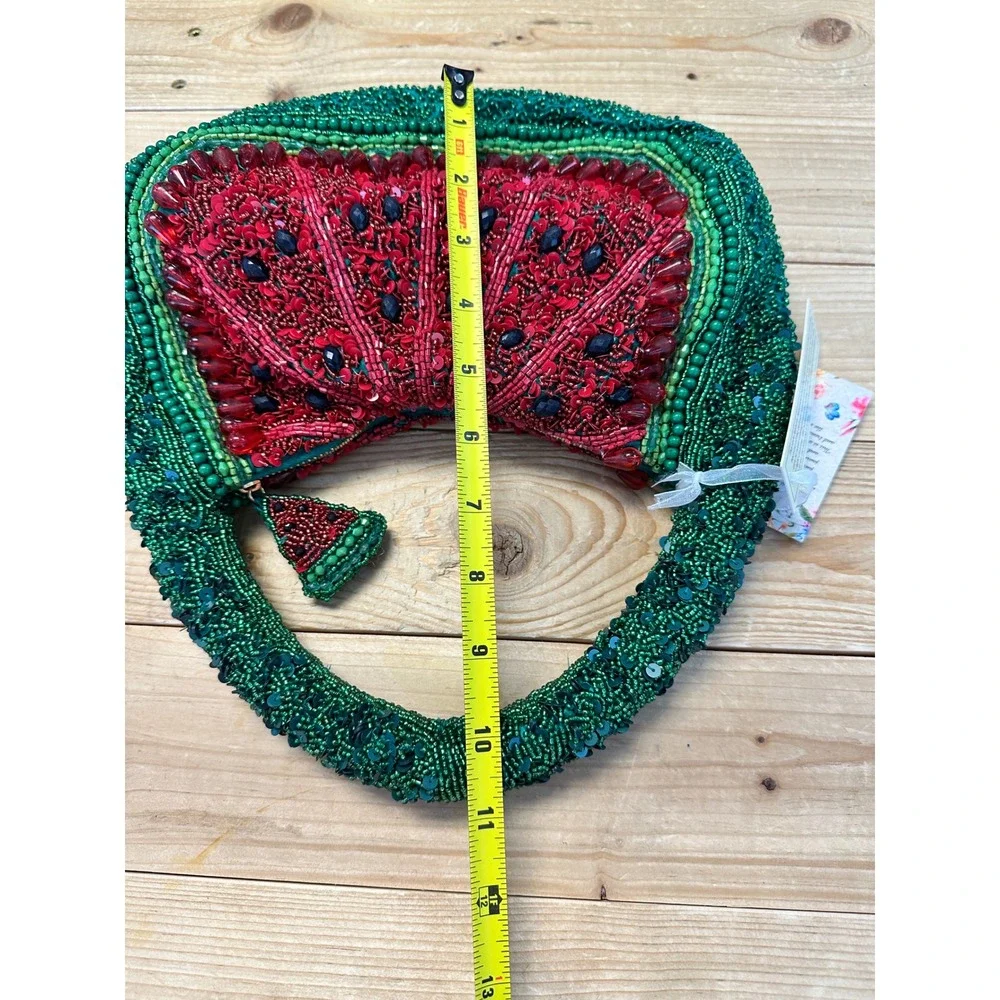 Made in India Handcrafted Beaded Watermelon Handbag Fruit Novelty Purse NEW